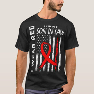 Camiseta Cinta Roja Para Mi Nuero Enfermedad Del Corazón Co