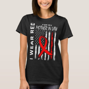 Camiseta Cinta Roja Por La Enfermedad Cardíaca De Mi Suegra