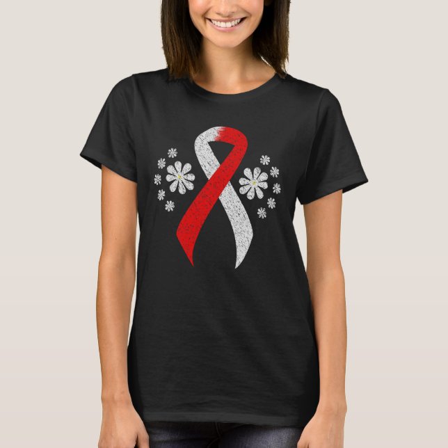 Camiseta Cinta roja y blanca para el tablero de anuncios (Anverso)