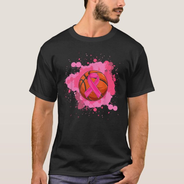 Camiseta Cinta rosa Baloncesto Conciencia sobre el cáncer d (Anverso)