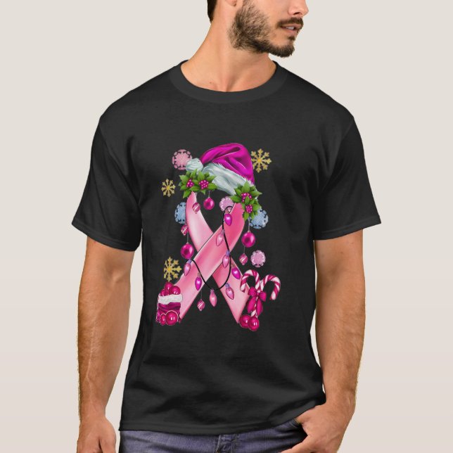 Camiseta Cinta Rosa Con Conciencia Sobre El Cáncer De Mama  (Anverso)