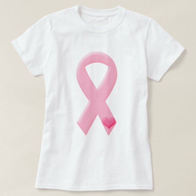 Camiseta Cinta rosa con corazón (Diseño del anverso)