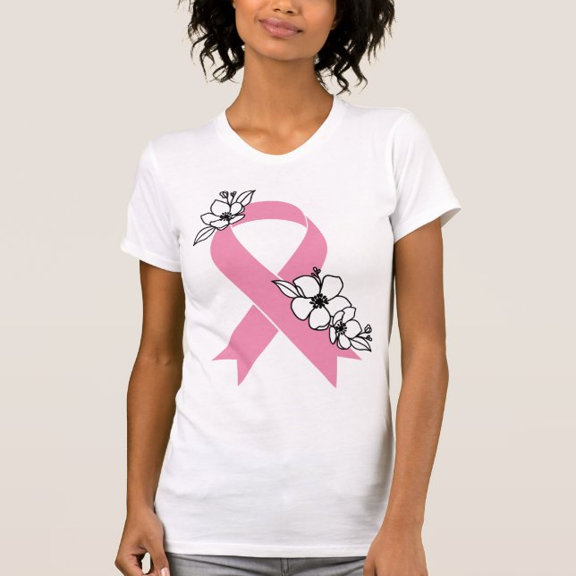Camiseta Cinta rosa con flores (Anverso)