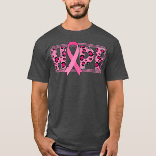 Camiseta Cinta Rosa Con Leopardo Impresión Esperanza Cáncer