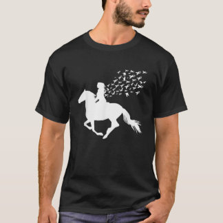 Camiseta Cinta Rosa Conciencia del Cáncer de Seno a Caballo