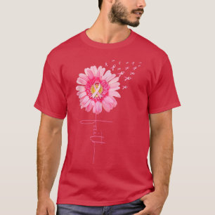Camiseta Cinta rosa Daisy Faith Conciencia sobre el cáncer