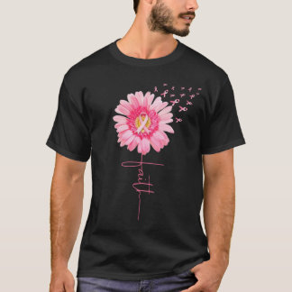 Camiseta Cinta rosa Daisy Faith Conciencia sobre el cáncer 