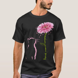 Camiseta Cinta Rosa de Conciencia del Cáncer de Mama Flor d