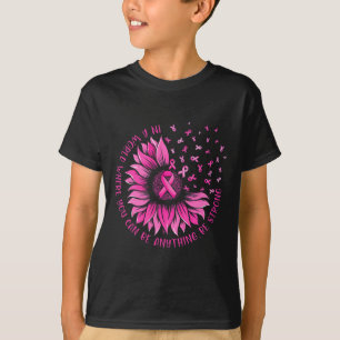 Camiseta Cinta rosa de girasol mariposa de cáncer de mama A