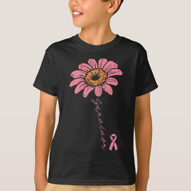Camiseta Cinta rosa de girasol Sobreviviente de Cáncer de M (Anverso)