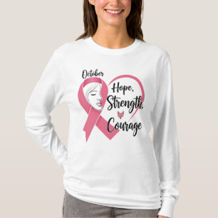Camiseta Cinta Rosa de Octubre: esperanza, fuerza y coraje