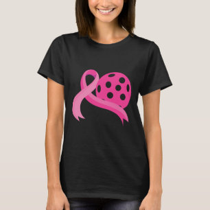 Camiseta Cinta rosa del corazón Pickleball Cáncer de Mama A