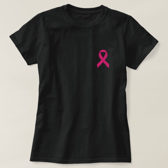 Camiseta Cinta rosa delgada Sensibilización sobre el cáncer (Diseño del anverso)
