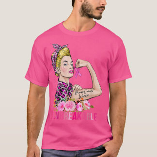 Camiseta Cinta rosa Guerrero del Cáncer de Mama Inquebranta