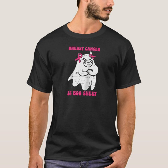 Camiseta Cinta rosa Halloween Guerrero del Cáncer de Mama e (Anverso)