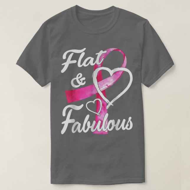 Camiseta Cinta Rosa Plana Y Fabulosa Recompensa El Cáncer D (Diseño del anverso)