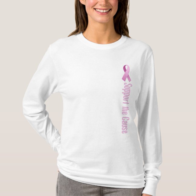 Camiseta Cinta rosada - apoye la causa (Anverso)
