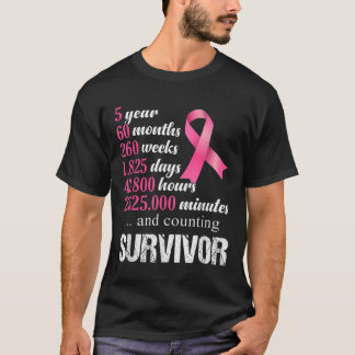 Camiseta Cinta rosada de 5 años de sobreviviente de cáncer 