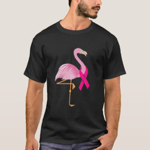 Camiseta Cinta rosada de flamingo Cáncer de mama Fluido de 
