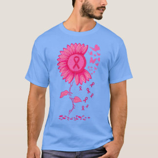 Camiseta Cinta rosada de girasol Cáncer de Mama Warr