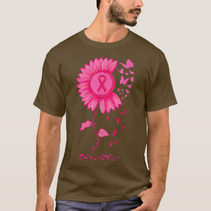 Camiseta Cinta rosada de girasol Cáncer de Mama Warr