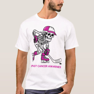 Camiseta Cinta rosada de hockey sobre hielo para esqueleto,