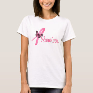 Camiseta Cinta rosada de la mariposa - superviviente del
