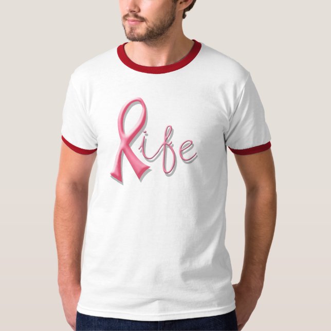 Camiseta Cinta rosada de la vida (Anverso)