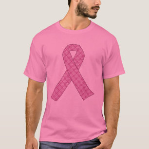 Camiseta Cinta rosada en modelo del damasco