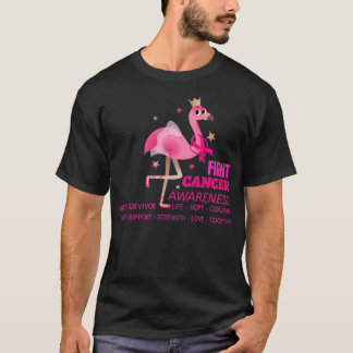 Camiseta Cinta rosada Flamingo Cáncer de Mama Suppo