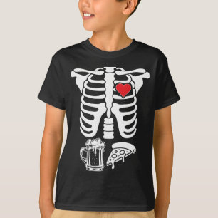 Camiseta Cinta Skeleton X-Ray Maternity Pizza Halloween P
