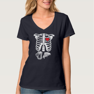 Camiseta Cinta Skeleton X-Ray Maternity Pizza Halloween P