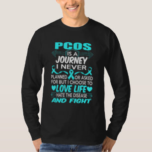 Camiseta Cinta Teal  Lucha Conciencia del Pcos Hombres Muje