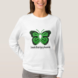 Camiseta Cinta traumática de la mariposa de la conciencia