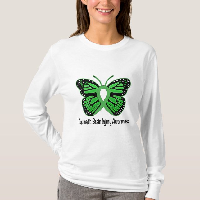 Camiseta Cinta traumática de la mariposa de la conciencia (Anverso)