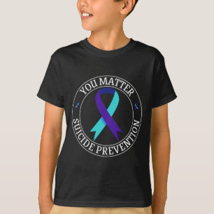 Camiseta Cinta Tuya Verde Acuático y Morado Prevención del 