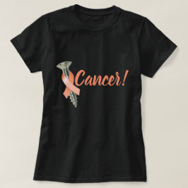 Camiseta Cinta uterina del melocotón del cáncer del