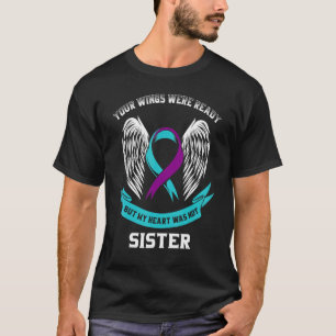 Camiseta Cinta verde azulada De Concienciación Sobre El Sui