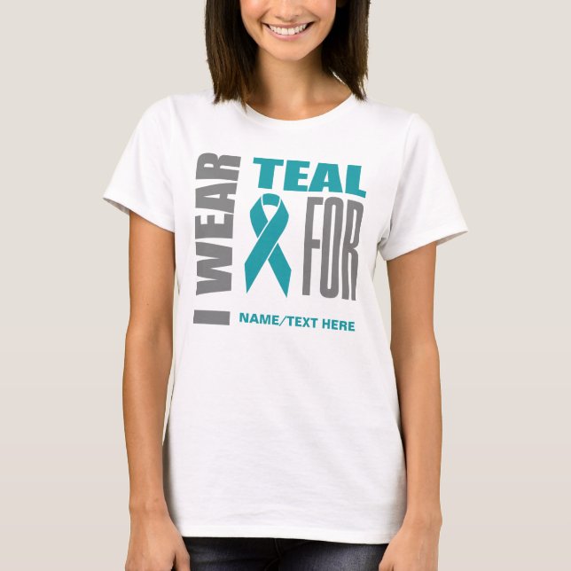 Camiseta Cinta verde azulada de la conciencia (Anverso)