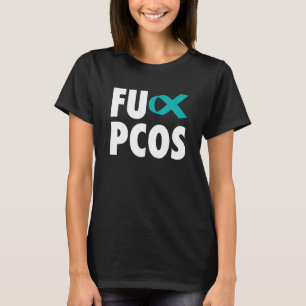 Camiseta Cinta Verde azulada del Síndrome Ovárico Poliquíst