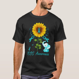 Camiseta Cinta Verde azulada elefante Concienciación del CC