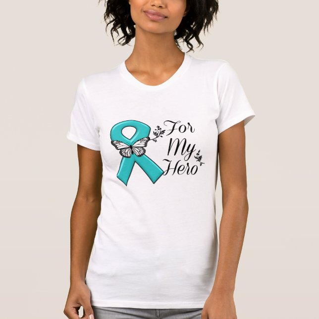 Camiseta Cinta verde azulada para mi héroe (Anverso)
