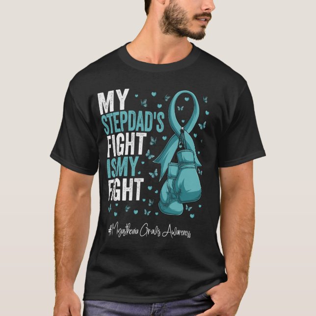 Camiseta Cinta verde azulada Stepdad Miastenia Gravis Aware (Anverso)