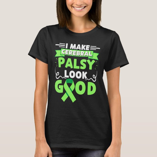 Camiseta Cinta Verde de Concientización sobre Parálisis Cer (Anverso)