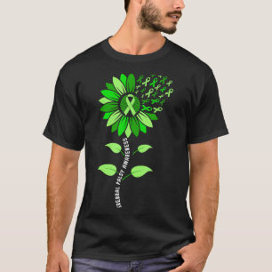 Camiseta Cinta verde de girasol parálisis cerebral pc conci