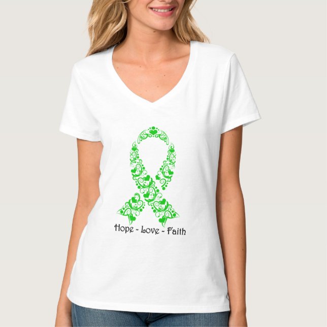 Camiseta Cinta verde de la conciencia de la esperanza (Anverso)