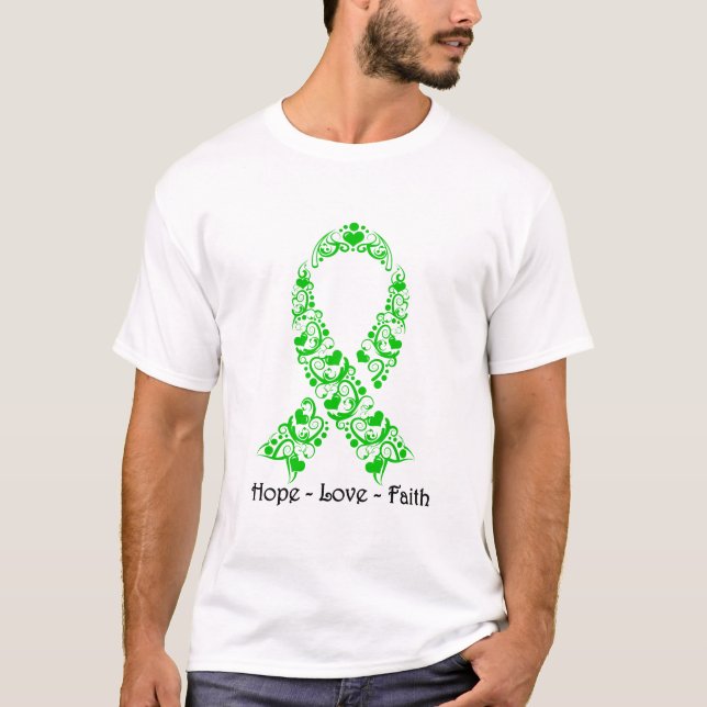 Camiseta Cinta verde de la conciencia de la esperanza (Anverso)