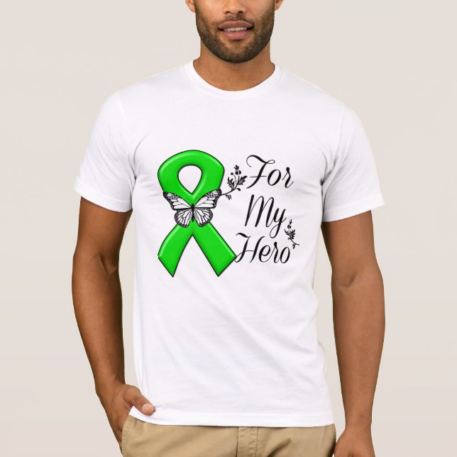 Camiseta Cinta verde de la conciencia para mi héroe (Anverso)