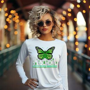 Camiseta Cinta Verde de Salud Mental Mariposa