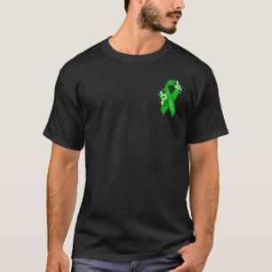 Camiseta Cinta verde floral de sensibilización sobre la enf